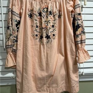 FP Movement by Free People Peach Embroidered Dress